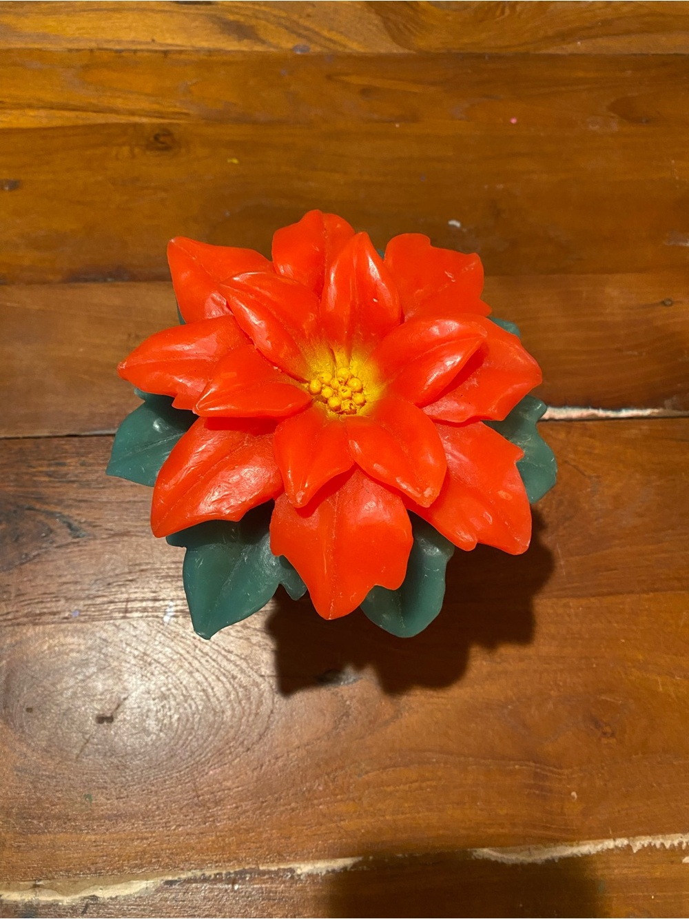 Poinsettia Wax Luminary Flower - Home Accents